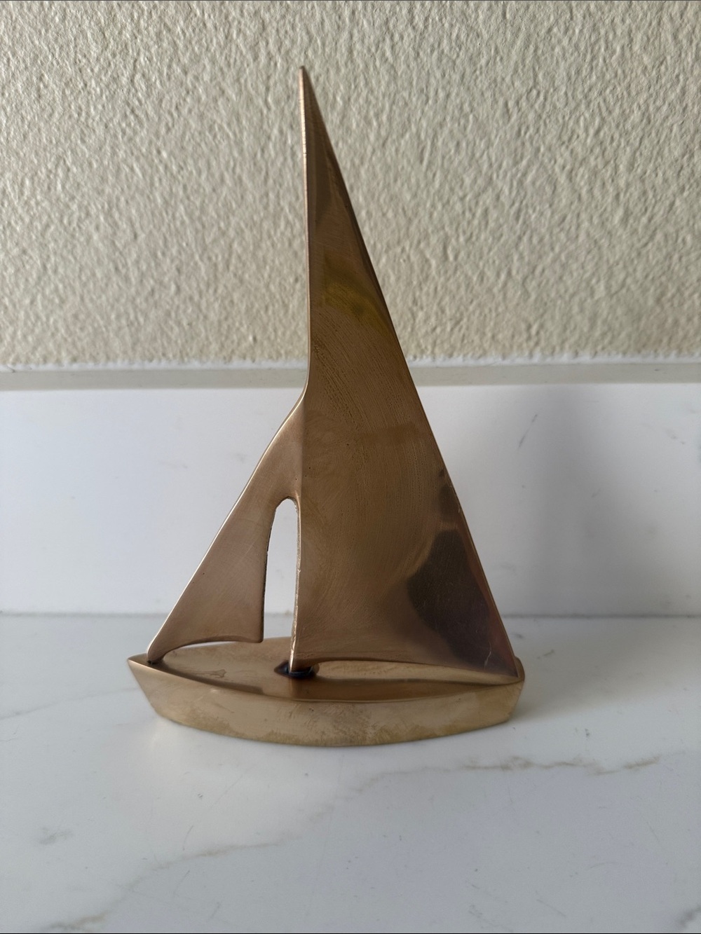 Vintage Brass Sailboat Figure